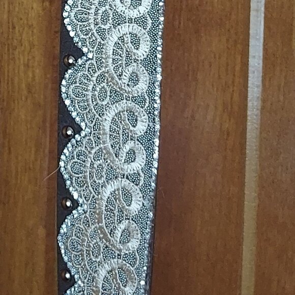 Brown Western Lace Bling Belt - Picture 3 of 5